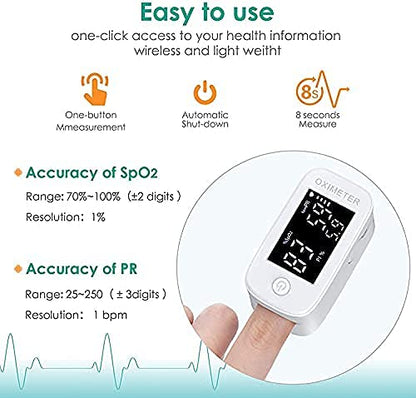 IZI Fingertip Pulse Oximeter 1.5″ LED Display | Accurate Fast SpO2 Blood Oxygen & Heart Rate Monitor | Largest LED Display of Fingertip Oximeters (CE, ISO, FDA Approved) – Battery Not Include - IZI