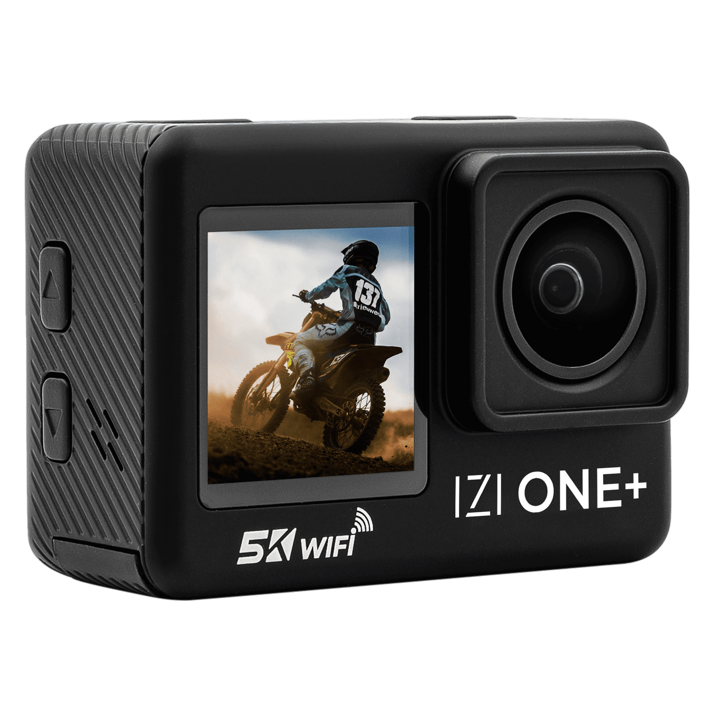 IZI ONE+ 5K Action Camera: Dual Screen, Waterproof, 48MP - IZI