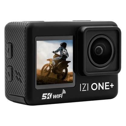 IZI ONE+ 5K Action Camera: Dual Screen, Waterproof, 48MP - IZI