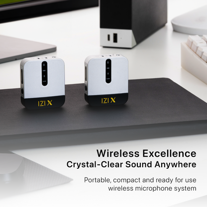 IZI X Wireless Microphone - 360° Omnidirectional, 120M Range, 15Hr life