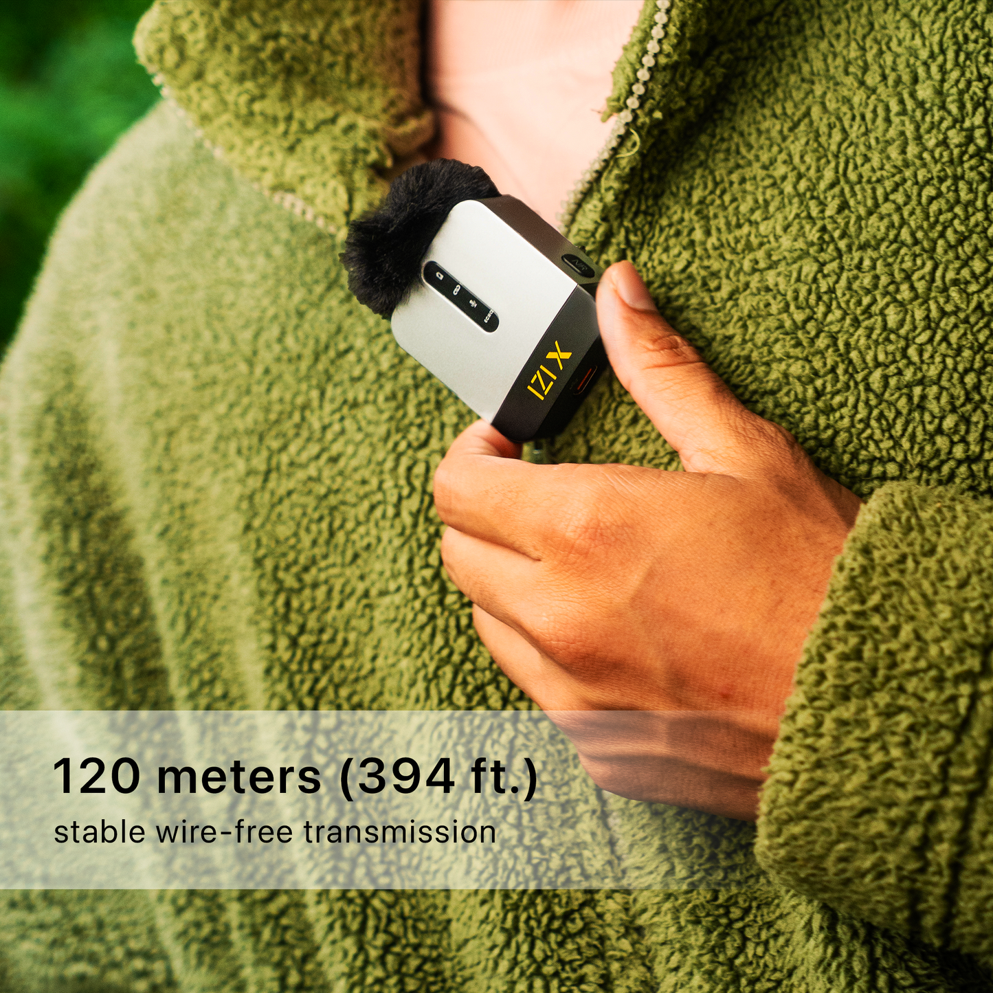 IZI X Wireless Microphone - 360° Omnidirectional, 120M Range, 15Hr life