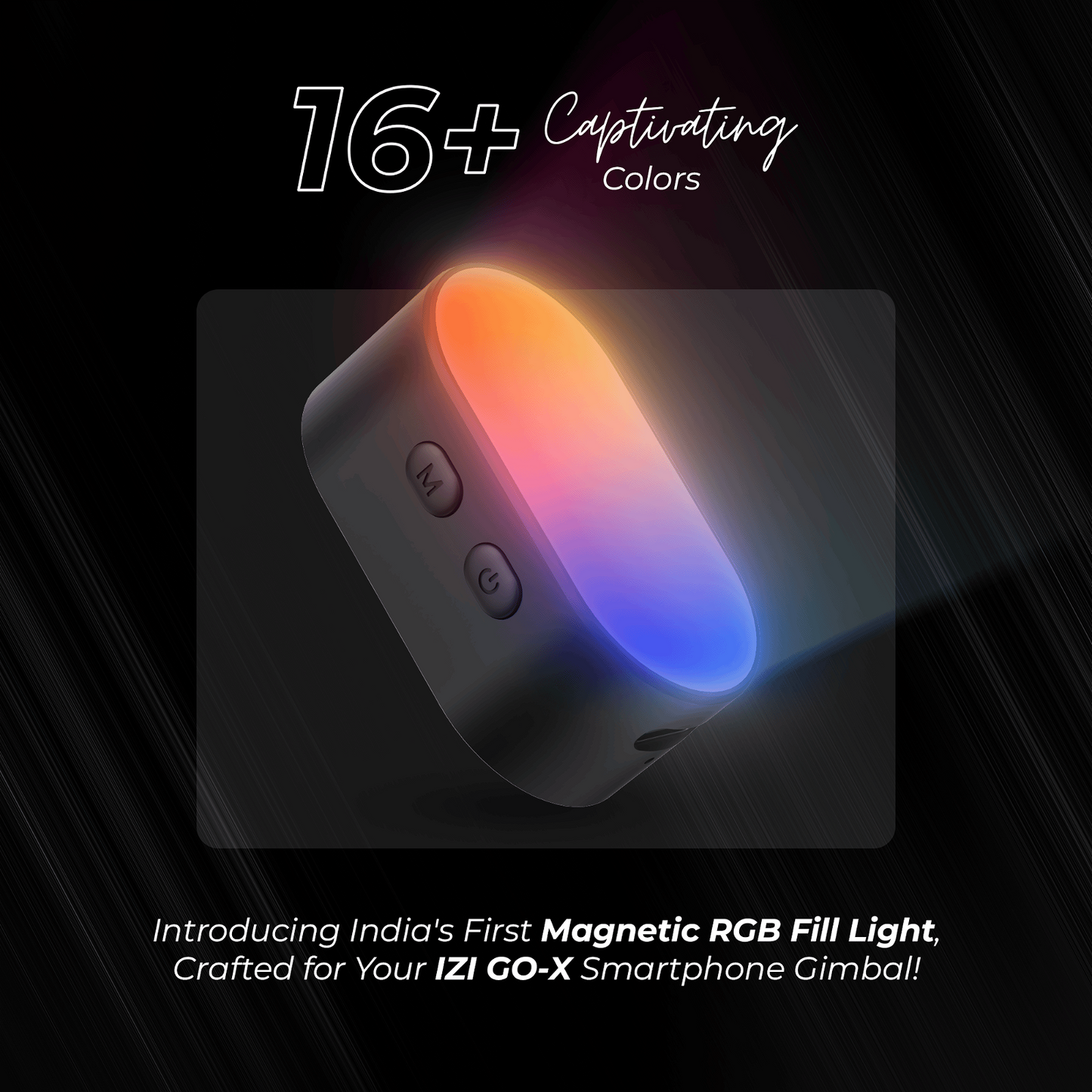 IZI GO X RGB LED Magnetic Fill Light - 16 Modes, 2 Hrs Runtime - IZI