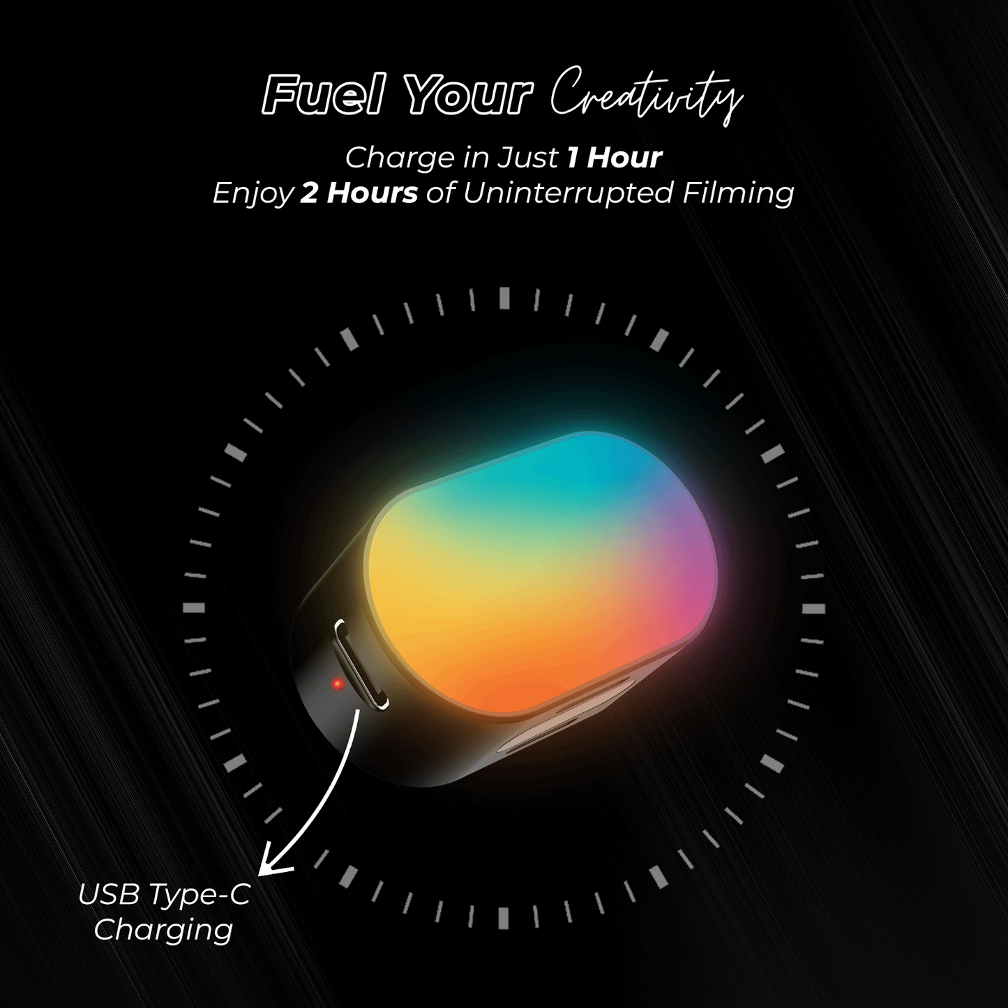 IZI GO X RGB LED Magnetic Fill Light - 16 Modes, 2 Hrs Runtime - IZI