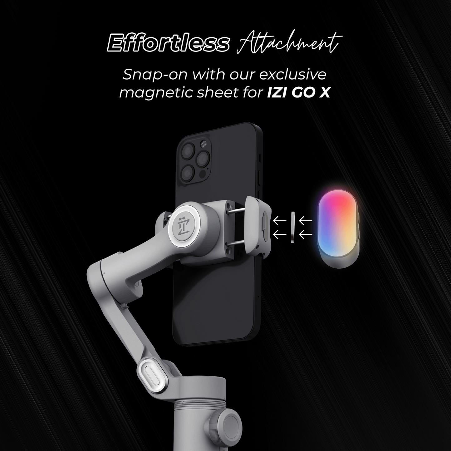IZI GO X RGB LED Magnetic Fill Light - 16 Modes, 2 Hrs Runtime - IZI