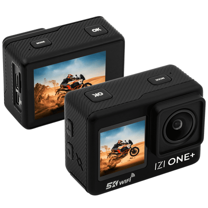 IZI ONE+ 5K Action Camera: Dual Screen, Waterproof, 48MP - IZI